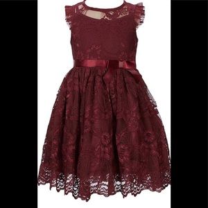 Burgundy girls dress
